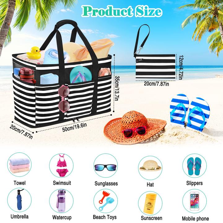 Produktbild Only-Bags.Store Grosse Strandtasche mit Reissverschluss Wasserdichte Strandtasche
