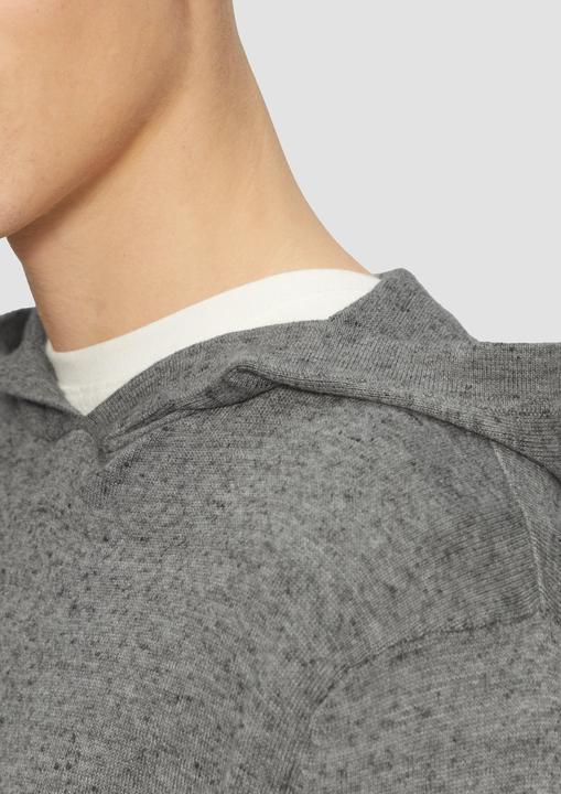 Actual product image S.Oliver Strickpullover Gestrickter Hoodie aus Melangegarn (S)