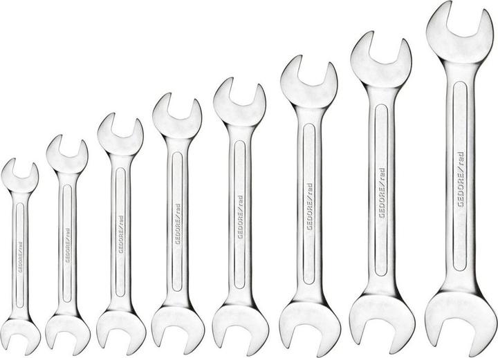 Actual product image Gedore Red red R05126008 Double open-end spanner set short SW6-22 mm 8 pieces (8 mm, 7 mm, 6 mm, 9 mm)