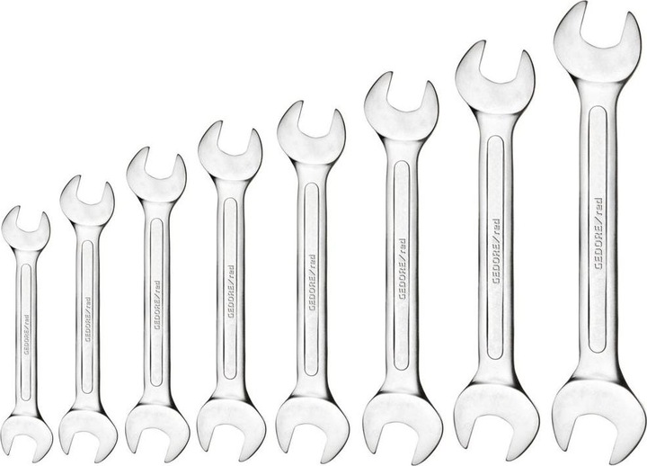 Actual product image Gedore Red red R05126008 Double open-end spanner set short SW6-22 mm 8 pieces (8 mm, 7 mm, 6 mm, 9 mm)