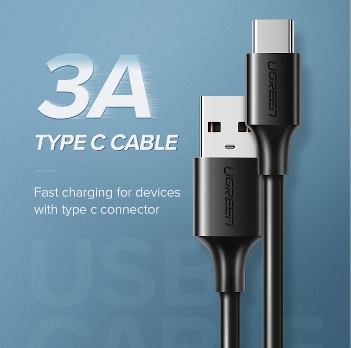 Actual product image Ugreen USB-C to USB-A 2.0 Cable (0.50 m, USB 3.2 Gen 1)