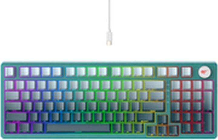 Produktbild Havit - Gaming Keyboard (KB899L) - USB-C, with RGB Lights, 1.8m, 350mA - White / Green (US, Kabelgebunden)