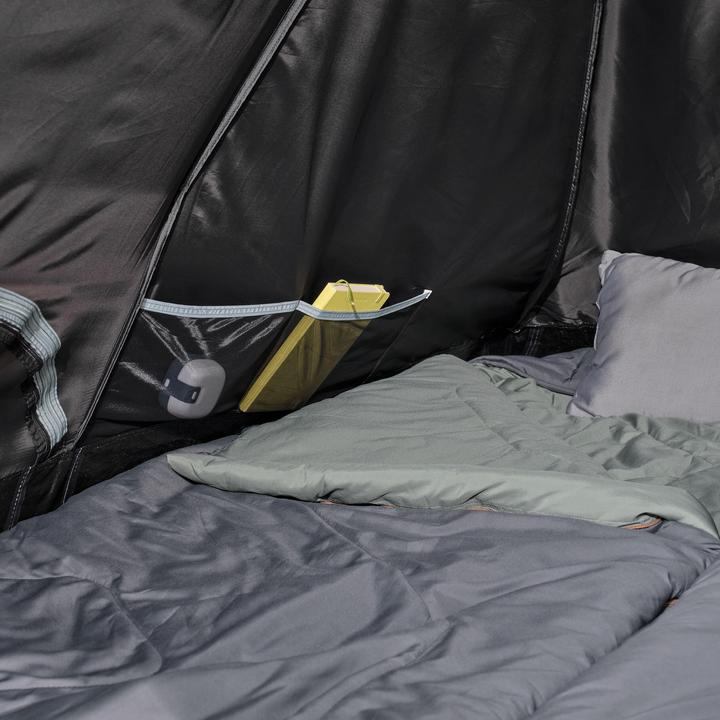 Actual product image Quechua Family tent with poles Fresh & Black - Arpenaz 5.2 for 5 people 2 cabins (Tunnel tent, 16.70 kg, 5 persons)
