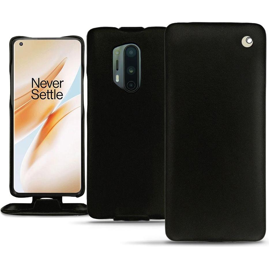 Noreve Lederschutzhülle vertikal (OnePlus 8 Pro), Smartphone Hülle, Schwarz