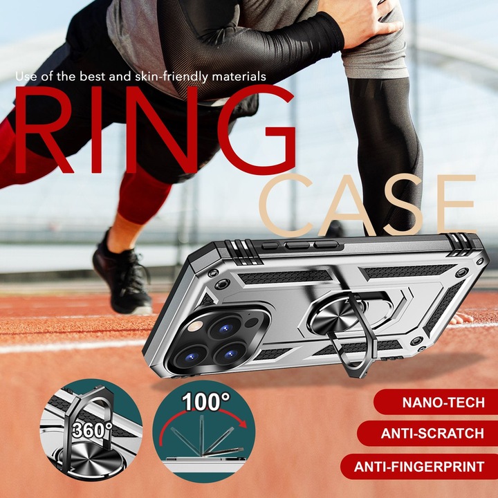 Immagine prodotto Nalia Coperchio ad anello antiurto in stile militare (Apple iPhone 16 Pro Max)