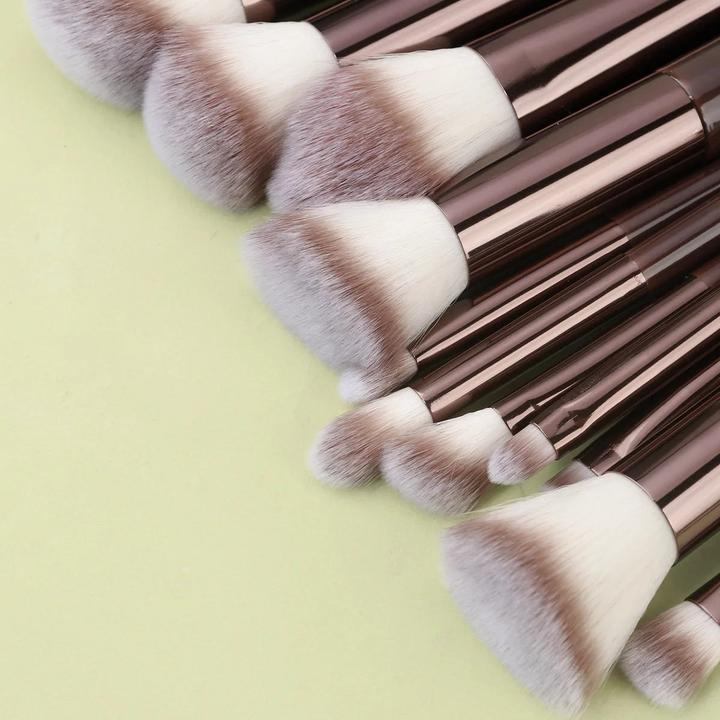 Actual product image Alopini 11pcs solid wood handle makeup brush set with Bag (Set)