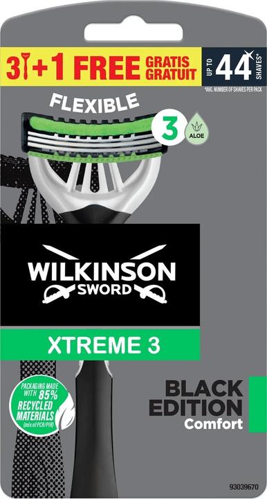 Wilkinson Disposable razor for men Xtreme 3 Black Edition Comfort 3+1 pc