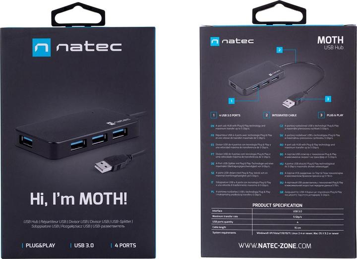 Image du produit Natec Moth (USB-A, 4 ports)