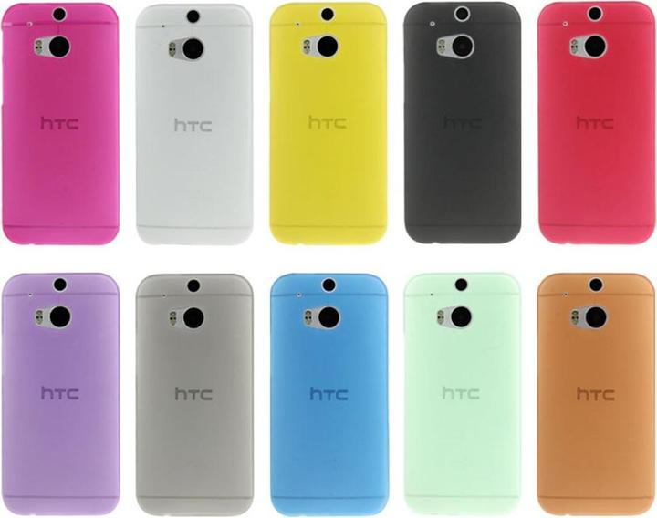 Produktbild König Design Schutzhülle Case Ultra Dünn 0,3mm für Handy HTC One M8 / M8s Orange Transparent (HTC One M8)
