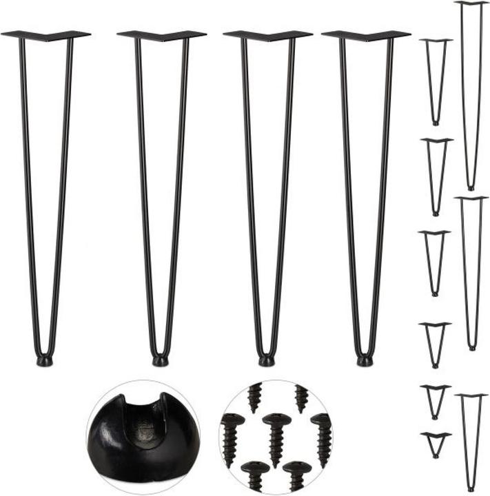 Relaxdays Hairpin Tischbein 4er Set