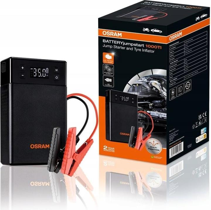Produktbild Osram Jump Starter 1000A & Reifenpumpe (1000 A, 12000 mAh)