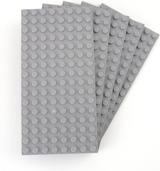 Produktbild LEGO Bauplatten 8x16 Hellgrau - Light bluish grey plate 92438 NEU - 5 Stk. (92438, LEGO Zubehör)