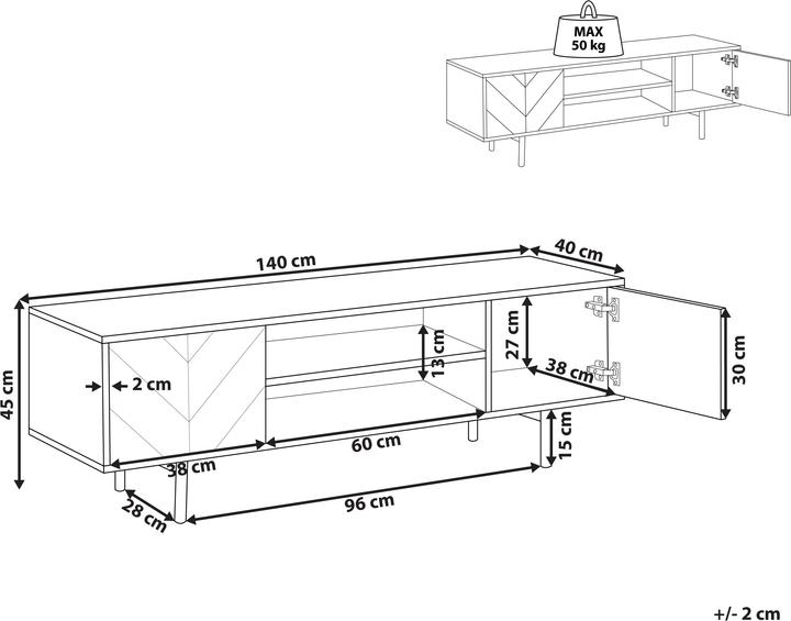 Produktbild Beliani Salina (140 x 40 x 45 cm)