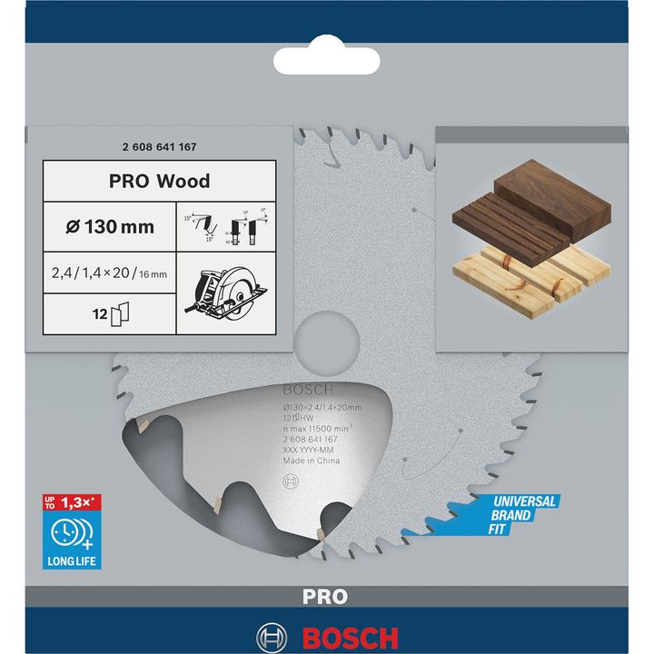 Actual product image Bosch Professional Zubehör PRO Wood circular saw blade, 130 x 2.4 x 20 mm