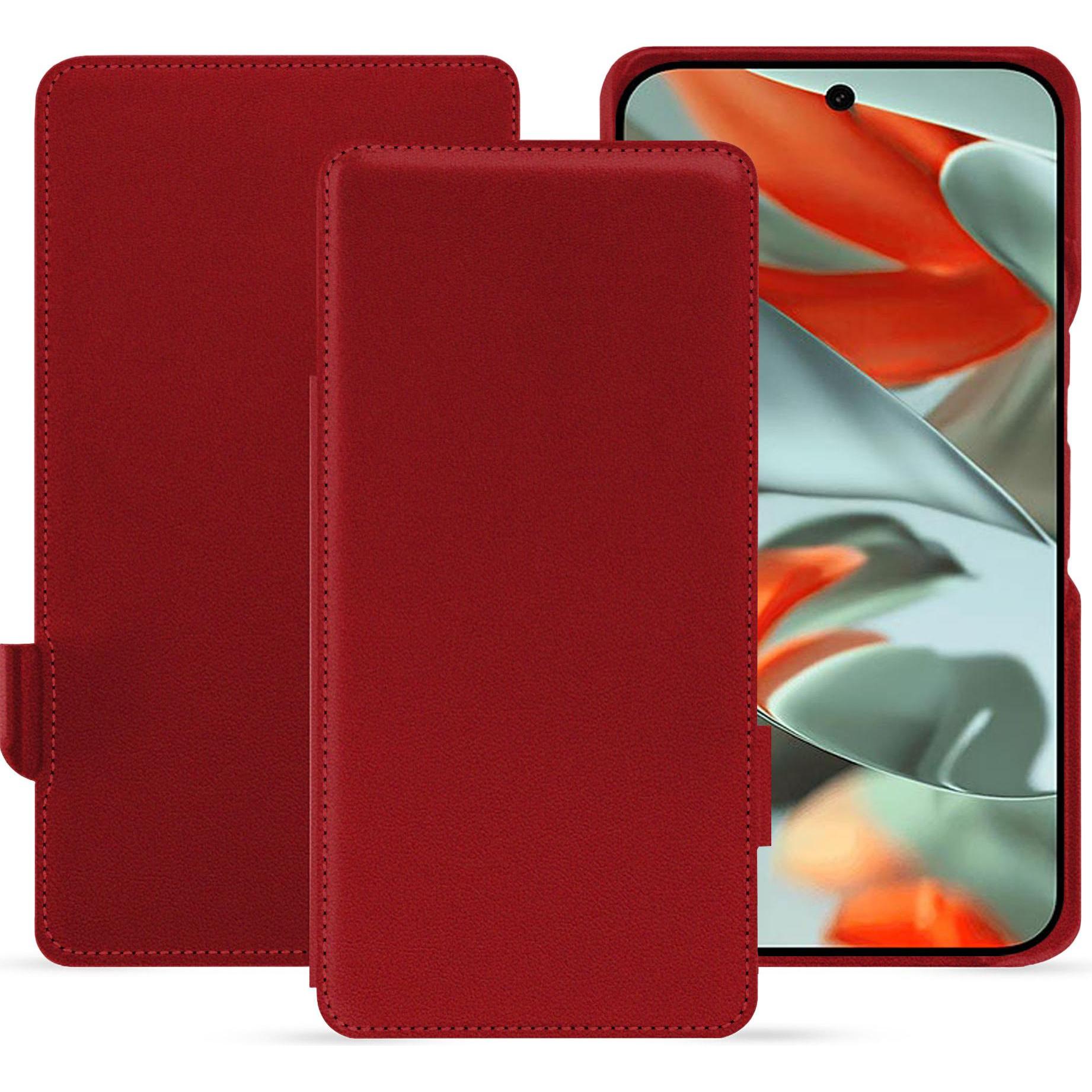 Noreve Lederschutzhülle horizontal (Google Pixel 9 Pro XL), Smartphone Hülle, Rot