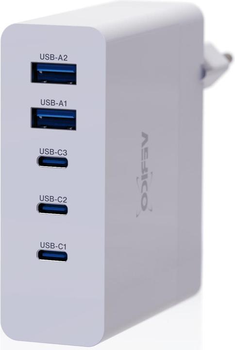 Produktbild Verico Mojo 140W GaN 5 USB-Ladegerät 140W Steckdose Ausgangsstrom (max.) 3250mA Anzahl Ausgänge: 5 (140 W, 5 Ports)