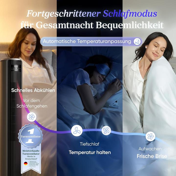 Actual product image Levoit Leiser Turmventilator mit Fernbedienung und Timer (23 dB)