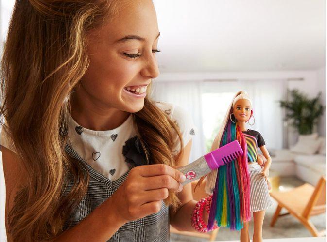 Image du produit Barbie Chevelure Arc-en-Ciel Paillettes - Poupée Mannequin - 5 ans et +