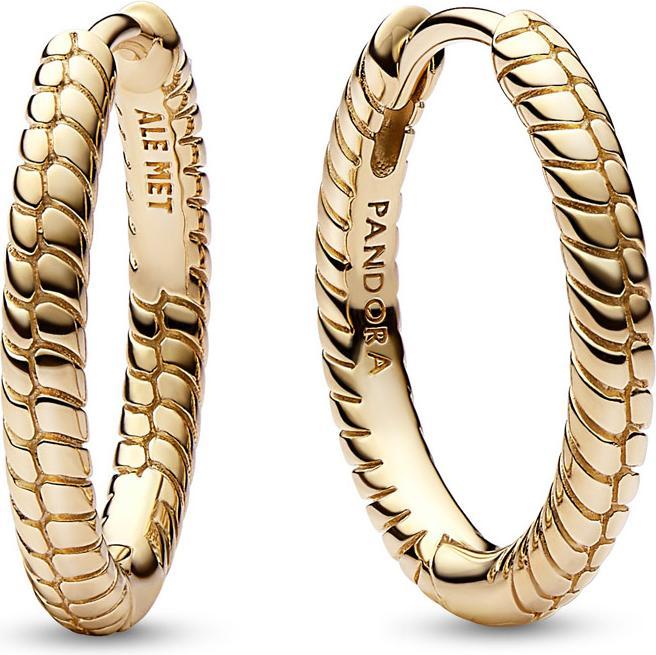 Pandora Moments Small Charm Hoop Ohrringe (Vergoldet, Edelstahl)