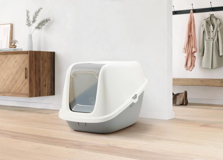 Image du produit Savic Toilette chat Nestor Giant gris/blanc (Bac à litière fermé)