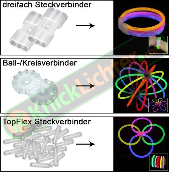 Produktbild Knicklichter 100 Arm in BLAU inkl. hochflexiblen TopFlex Verbindern