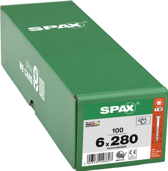 Immagine prodotto Spax Svasato Multi-Testa T-Star Plus T30 A Filettatura Parziale Wirox (100 Viti per pezzo)