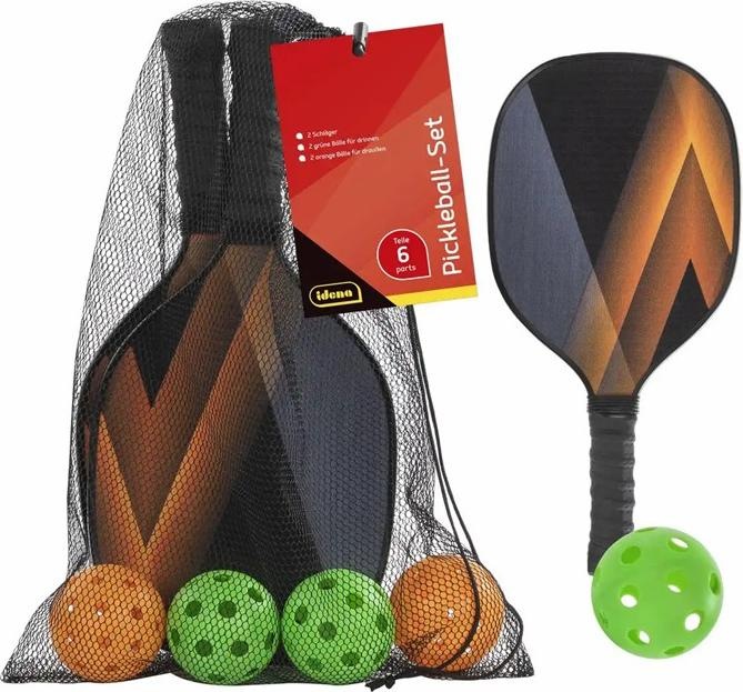 Idena Pickleball Set 2 Schläger/4 Bälle 6 Teile