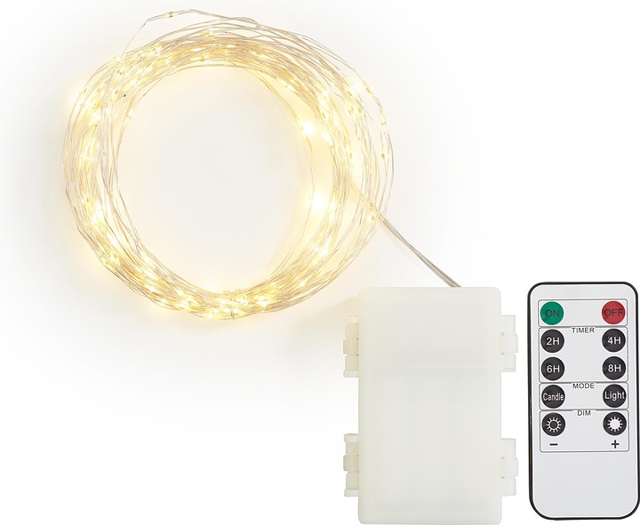 Image du produit VBS Guirlande lumineuse Micro LED d'extérieur, avec télécommande, 100 LED (10 m)