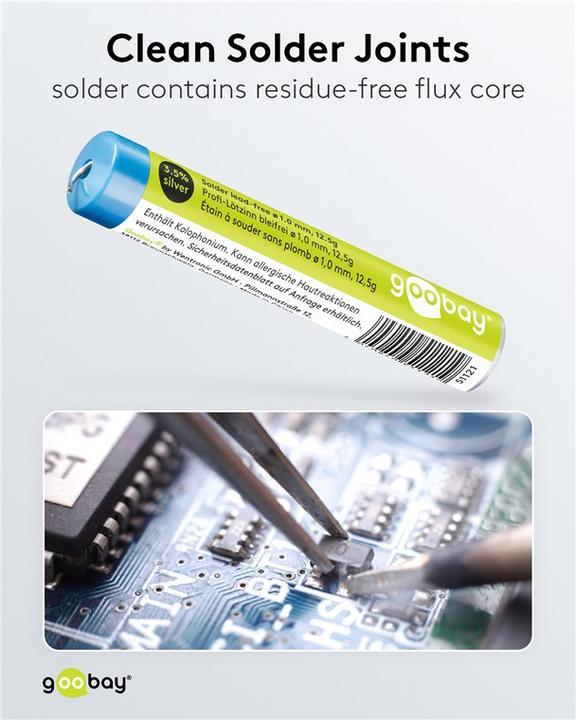 Produktbild Goobay Profi-Lötzinn bleifrei, ø 1,0 mm, 12,5 g (Lötzinn)