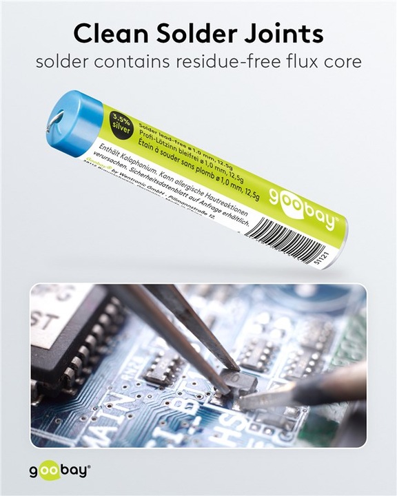 Actual product image Goobay Professional solder lead-free, ø 1.0 mm, 12.5 g (Solder)