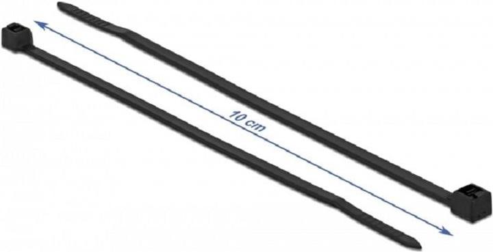Produktbild Delock Kabelbinder kälteresistent L 100 x B 2,5 mm schwarz 100 Stück (Klettkabelbinder, 100 mm, 100 Stk.)