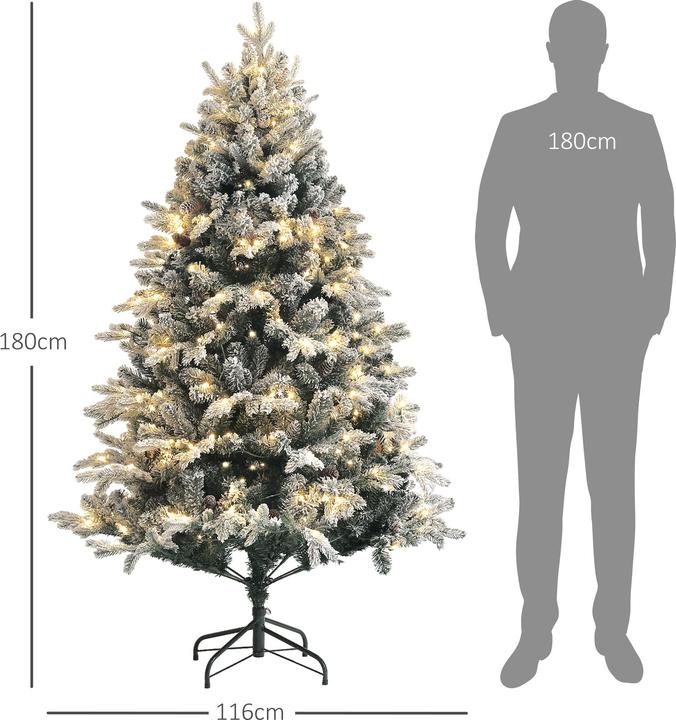 Actual product image Homcom Weihnachtsbaum Kunststoff, Stahl Grün (180 cm)