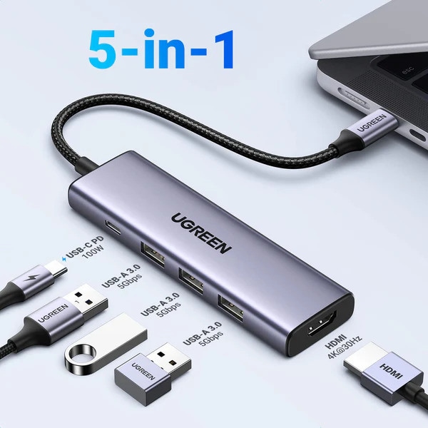 Produktbild Ugreen USB-C Hub (USB-C, 5 Ports)