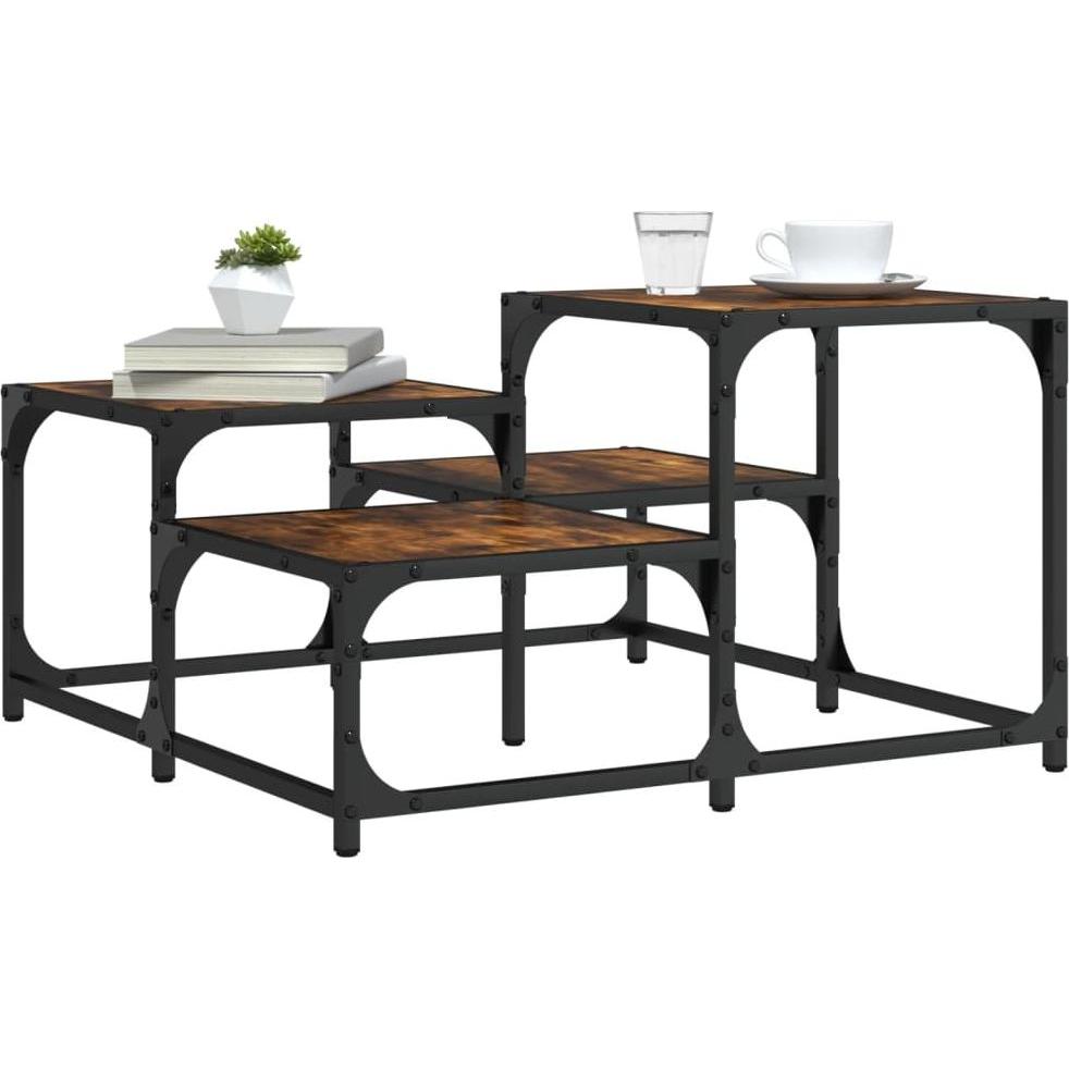VidaXL, Couchtisch + Beistelltisch, Jayda (68 x 68 x 40 cm)