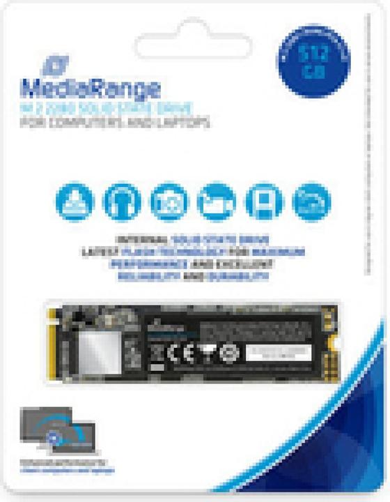 Image du produit MediaRange Interne.M.2 SSD 2280 NVMe PCIe TLC Nand (512 Go, M.2 2280)
