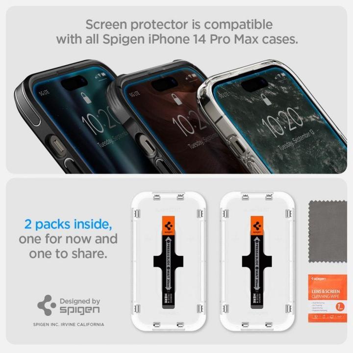 Produktbild Spigen Glas.tR EZ Fit (2 Stk., Apple iPhone 14 Pro Max)
