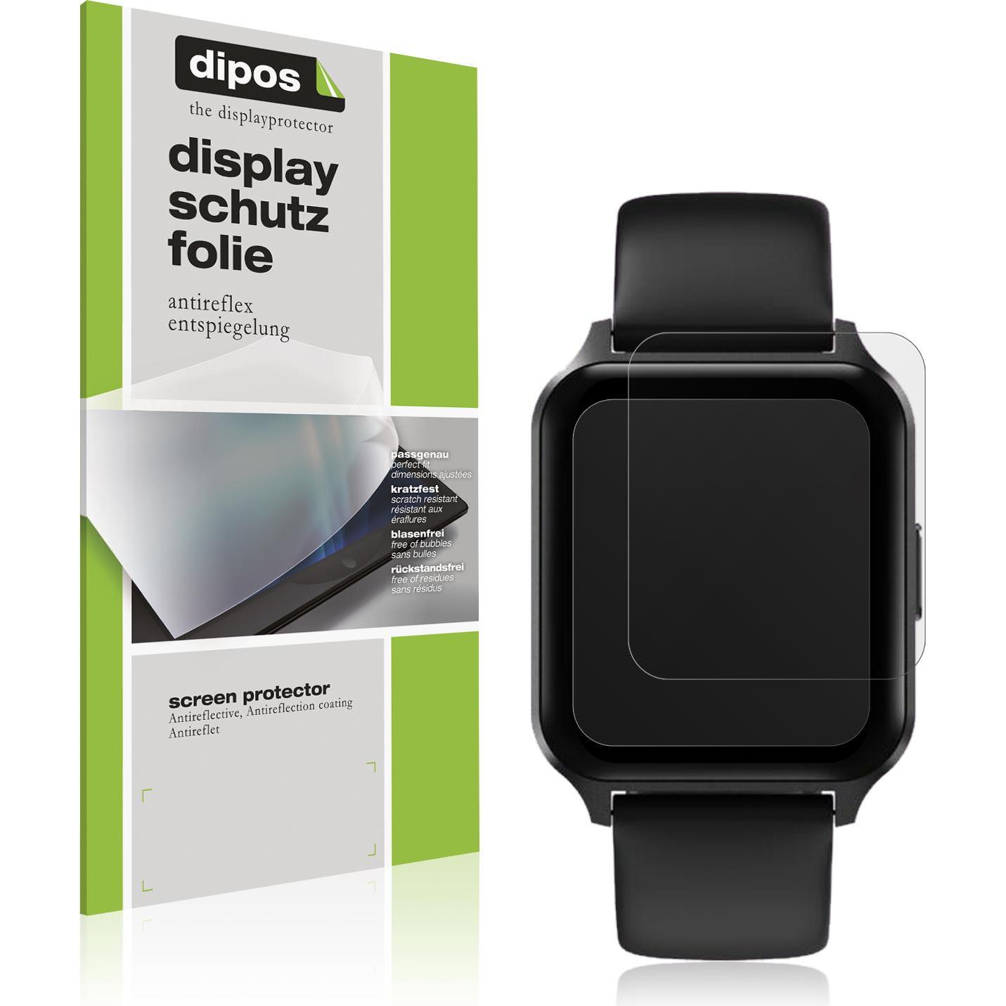 Dipos Displayschutzfolie Antireflex, Smartwatch Schutzfolie, Transparent