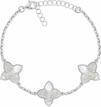 Actual product image Brilio Silver - Charming silver bracelet Flowers BRC192W
