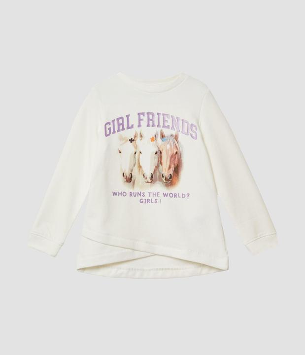 Produktbild s.Oliver Sweatshirt Sweatshirt mit überlappendem Saum und kuscheliger Innenseite (140)