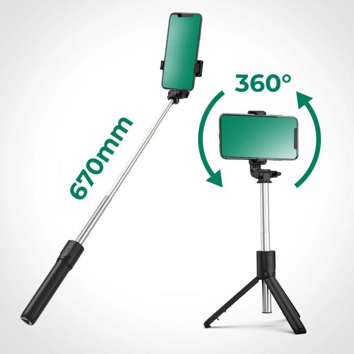 Actual product image Hurtel Selfie stick WRY1S telescopic tripod 0.7m for phone - black