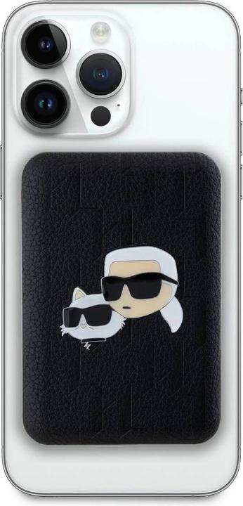 Actual product image Karl Lagerfeld Powerbank indukcyjny KLPB5FPGKSKCHK 15W 5000mAh czarny/black Karl&Choupette Head Pin (5000 mAh, 15 W)