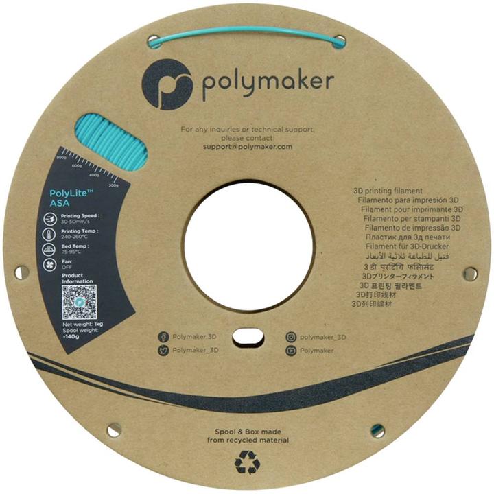 Immagine prodotto Polymaker PolyLite ASA Türkisblau 1,75 mm 1000 g (ASA, 1.75 mm, 1000 g)
