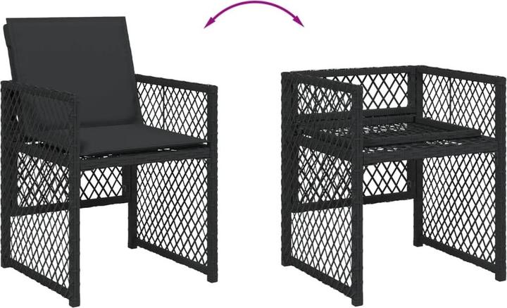 Produktbild VidaXL Gartenmöbel Essgruppe Gartengarnitur Sitzgruppe 9tlg. Schwarz Poly Rattan (220 cm)