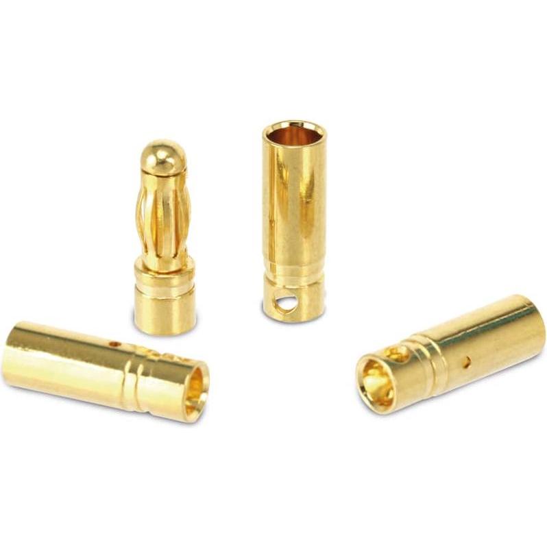 Eneroid Goldkontakt-Steckerset, Steckerlänge 15,5 mm, Kupplungslänge 15 mm, 4 mm, 5 Paare, Audio Stecker