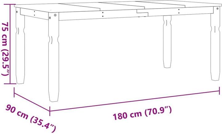 Image du produit vidaXL Esstisch (180 x 90 x 75 cm)