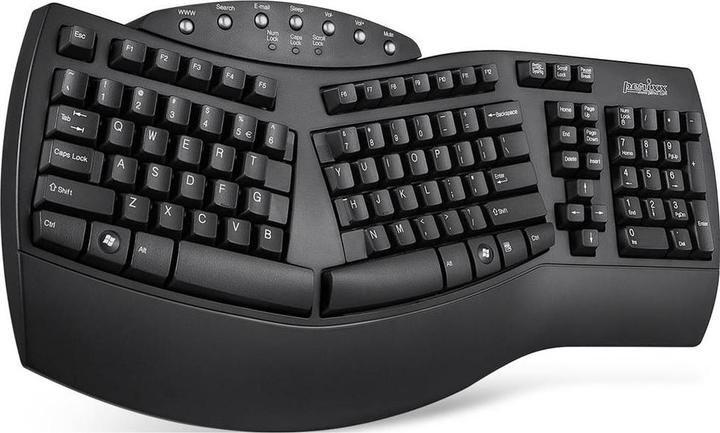 Immagine prodotto Perixx PERIDUO-512 DE, set tastiera e mouse, cablato, ergonomico, nero (DE, Cablato)