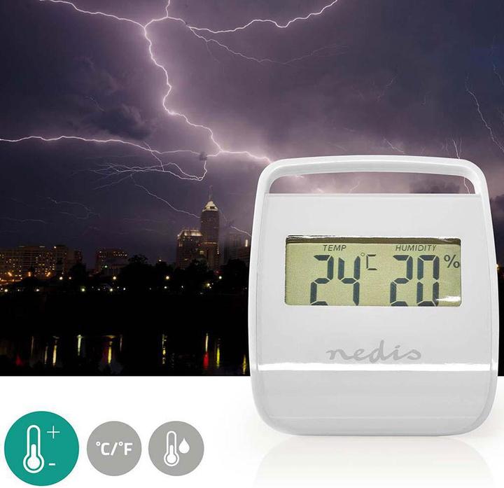 Actual product image Nedis Digital Thermometer | Indoor | Room Temperature | Room Humidity | White