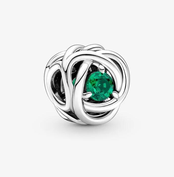 Image du produit Pandora Mai Pierre de naissance vert royal Cercle d'éternité Charm (Argent 925)