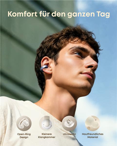 Actual product image Anker Soundcore AeroClip blue (ANC, 8 h, Wireless)