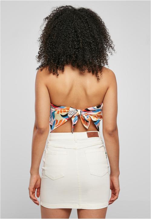 Image du produit Urban Classics Ladies Cropped AOP Satin Triangle Top - 17922